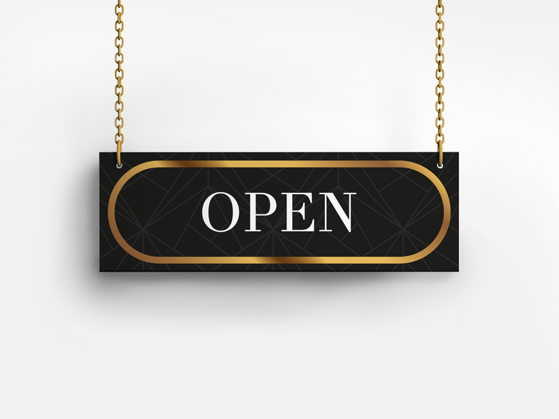 Open/Closed bordje – Zwart met Goud - 30×10 cm – Elegant & meest gekozen design