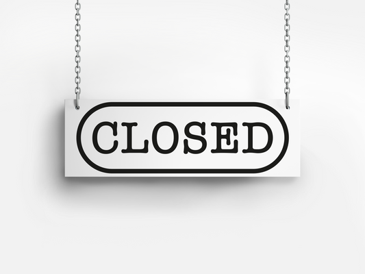 Open/Closed bordje – Rechthoek zwart-wit - 31×22 cm – Klassiek & strak ontwerp